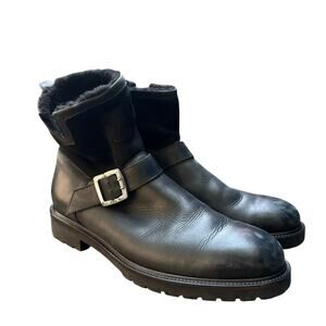 ROSS & SNOW Black Leather Suede Men's Black Boots